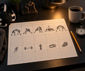 how wrestling booking sheets are structured