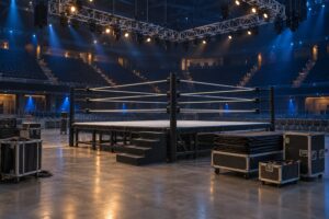 how wrestling ring crews set up and tear down