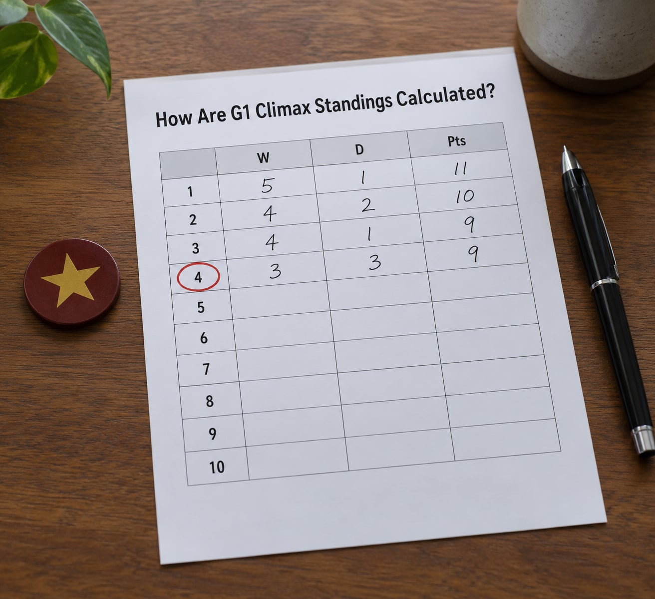 How Are G1 Climax Standings Calculated?