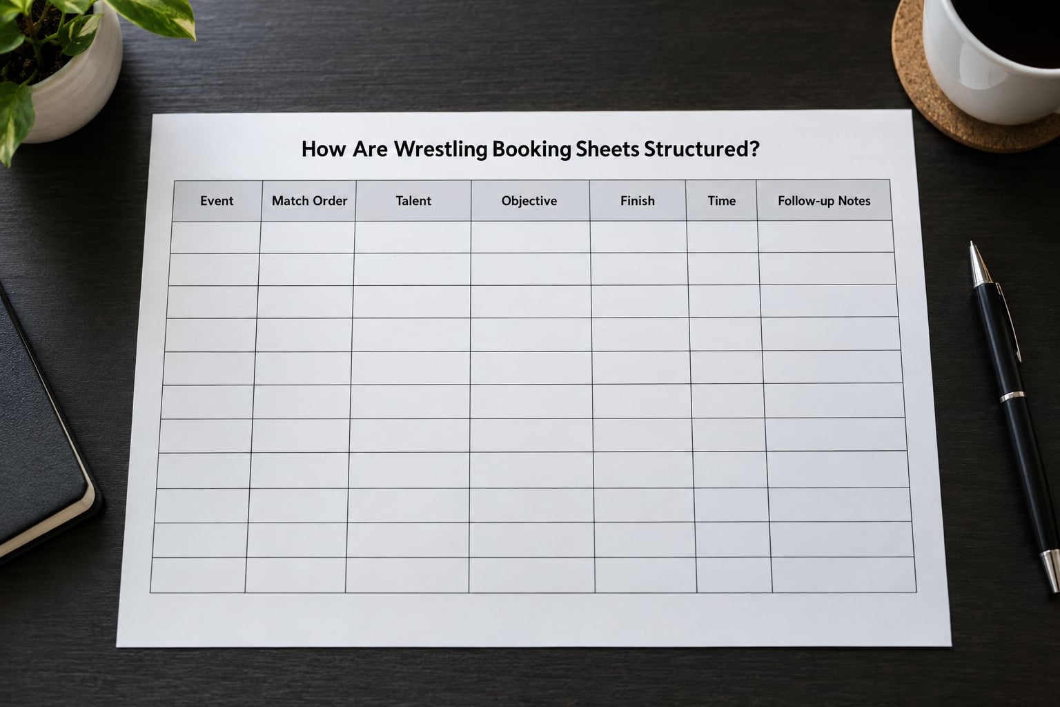 How Are Wrestling Booking Sheets Structured?