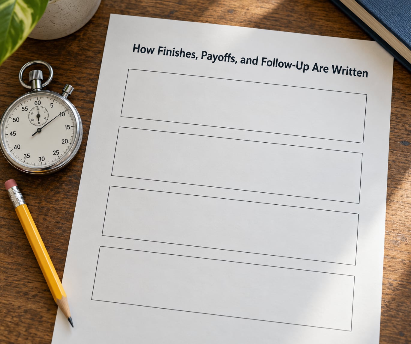 How Finishes, Payoffs, and Follow-Up Are Written