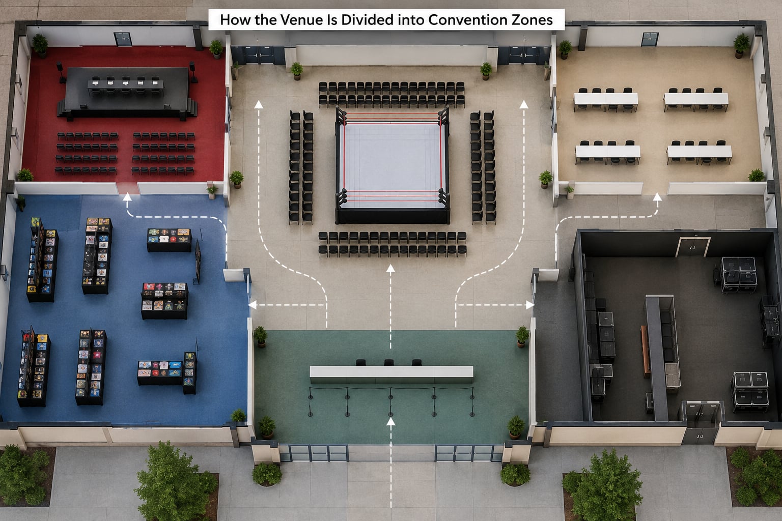 How the Venue Is Divided into Convention Zones