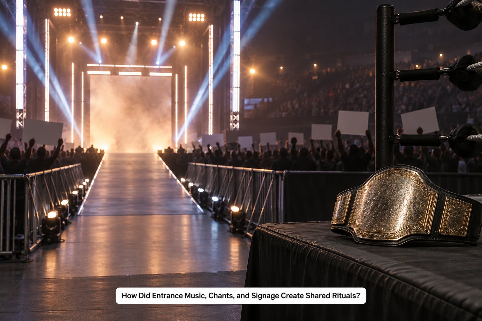 How Did Entrance Music, Chants, and Signage Create Shared Rituals?