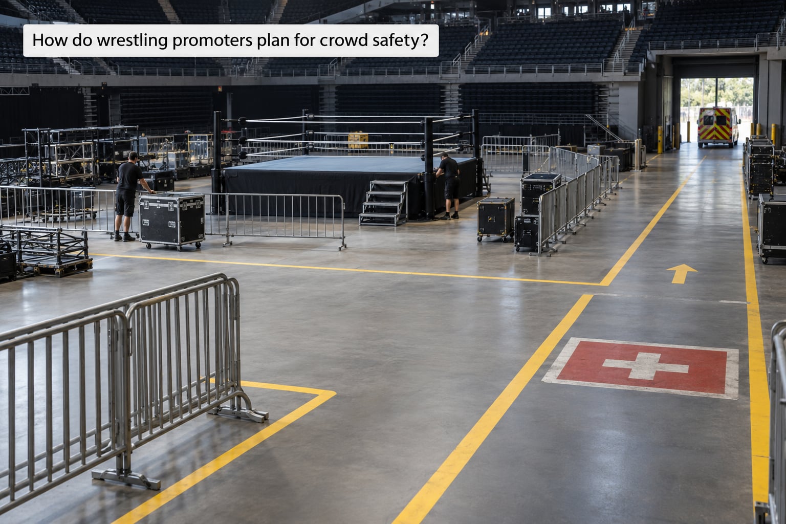 How do wrestling promoters plan for crowd safety?