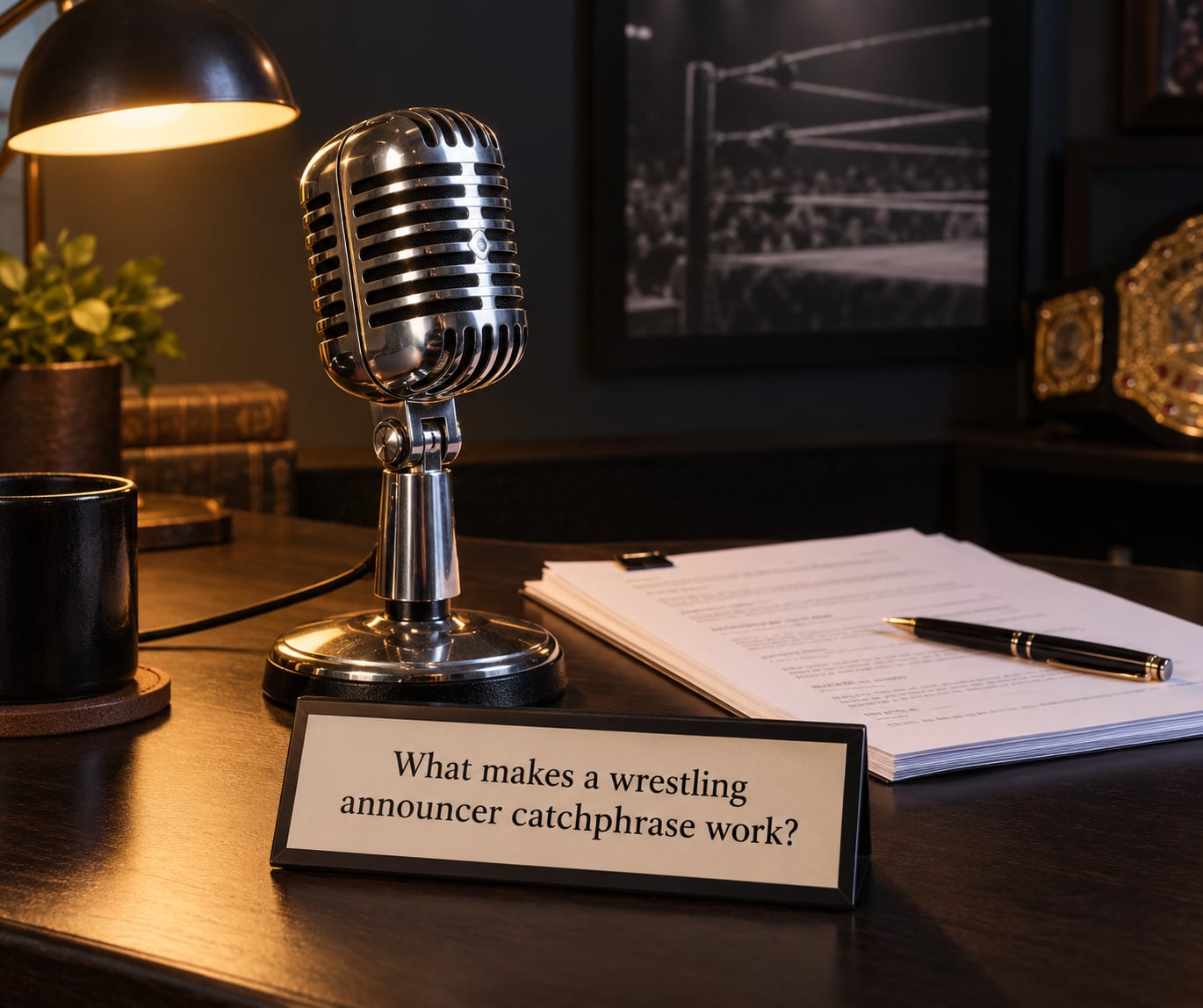 What makes a wrestling announcer catchphrase work?